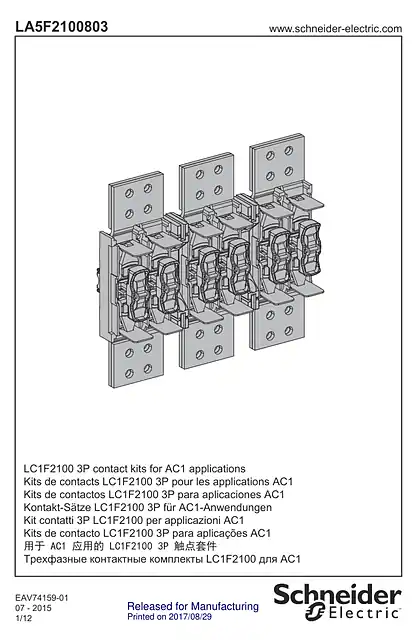 schneider施耐德LA5F2100803 contacts for LC1F2100 Contactors